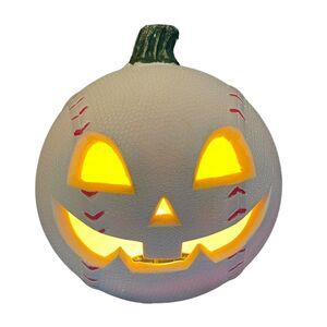 Vintage MLB Halloween Jack O Lantern Baseball Blow Mold Light Up Foam Pumpkin